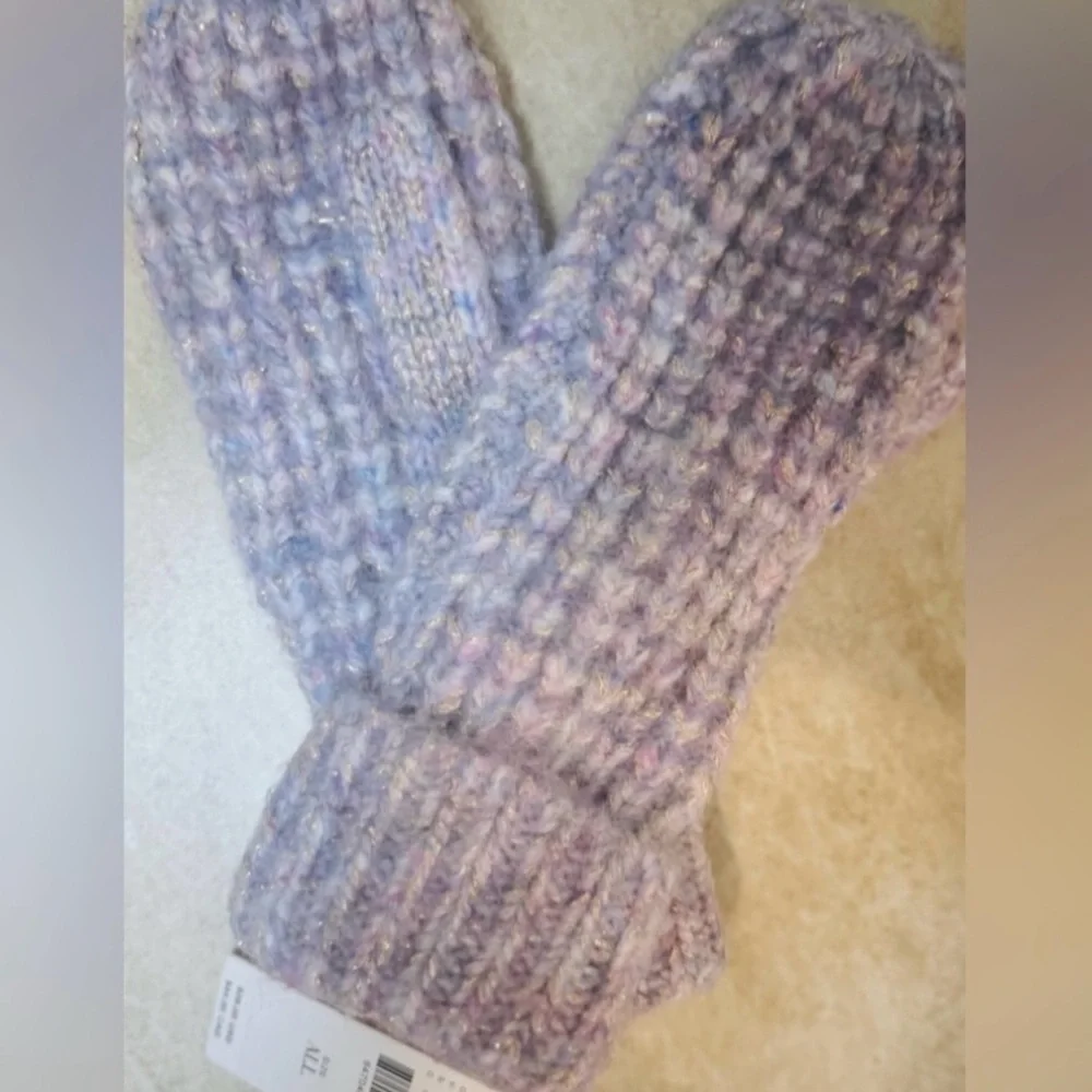 Anthropologie Maeve Knitted Ribbed Cuff Mittens